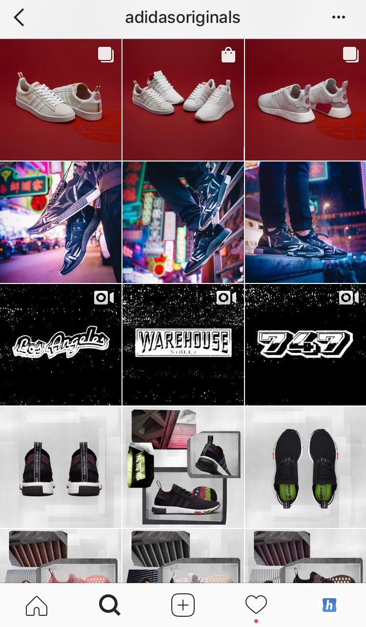 Instagram content grid theme
