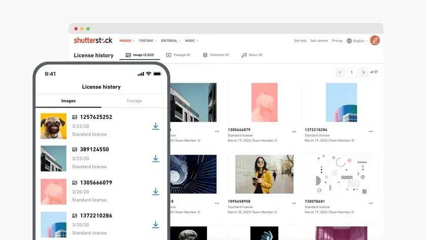 Shuttershock mobile app